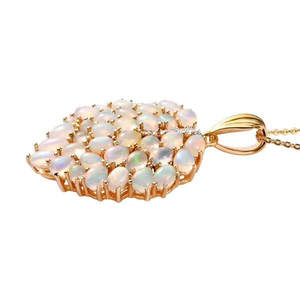 Nat&uuml;rlicher, &auml;thiopischer Welo Opal-Anh&auml;nger mit Kette, 50 cm - 3,16 ct. image number 4