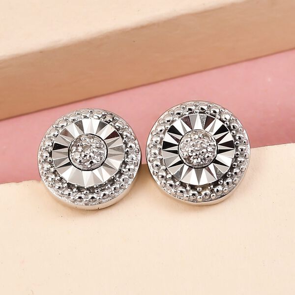 Weiße Diamant-Ohrstecker, 925 Silber platiniert ca. 0.05 ct image number 2