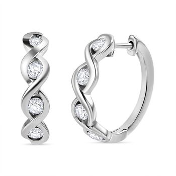 Moissanit Ohrringe 925 Silber platiniert ca. 0,72 ct.