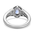 Blauer Ceylon-Saphir, Weißer Zirkon Ring, 925 Silber platiniert (Größe 16.00) ca. 1.42 ct image number 5