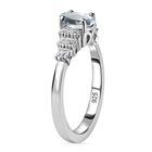 Espirito Santo Aquamarin und weißer Diamant Ring, 925 Silber platiniert, ca. 0,84 ct image number 4