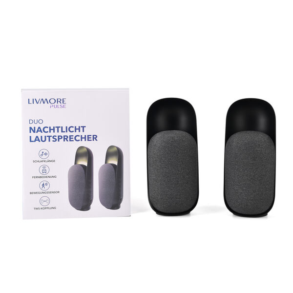 5IN1 Natural Sound + Bluetooth Speaker +Night light +Human sensor and Remote Control Specification 1.Speaker Output: 15W, 66MM 2.Battery: 2400mAh LI-ion Battery, 3.7V 3.Bluetooth:V5.3 4.Led Lights: 9PCS(Warm) Item size: 110X92X250MM Function 1.Bluetooth