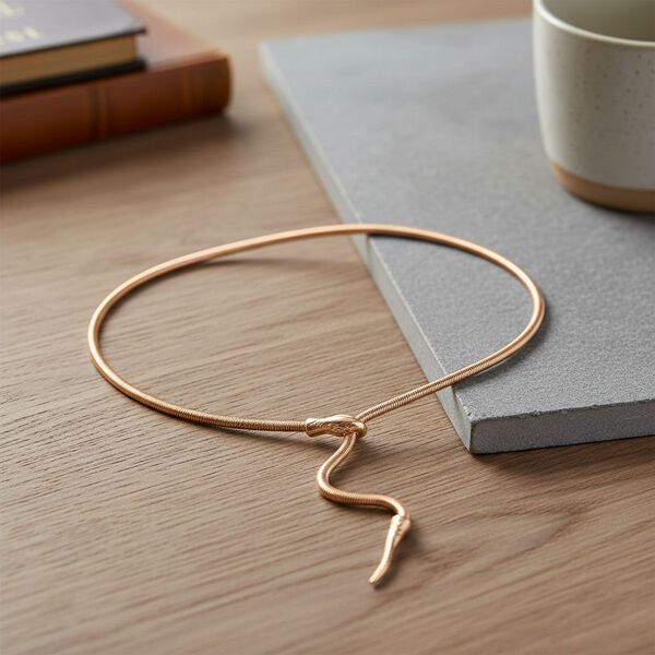 Flexible Schlangenkette, ros&eacute;vergoldet image number 1