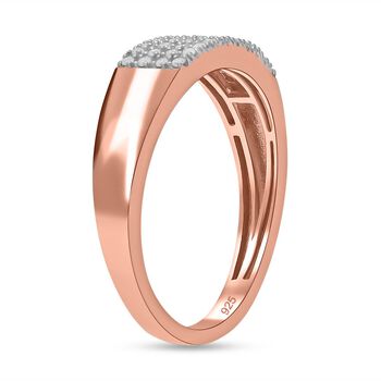Diamant Ring, 925 Silber Ros&eacute;gold Vermeil - 0,20 ct.