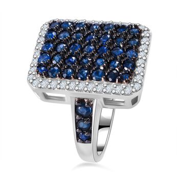 AA blauer Saphir und Zirkon-Ring - 2,30 ct.
