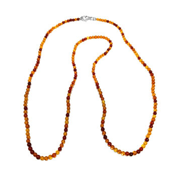 AA Nat&uuml;rliche Baltische Bernstein Halskette, ca. 56 cm, 925 Silber