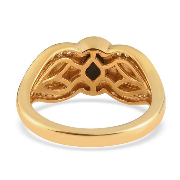 Ammolit und Zirkon Ring 925 Silber vergoldet  ca. 1,08 ct image number 6