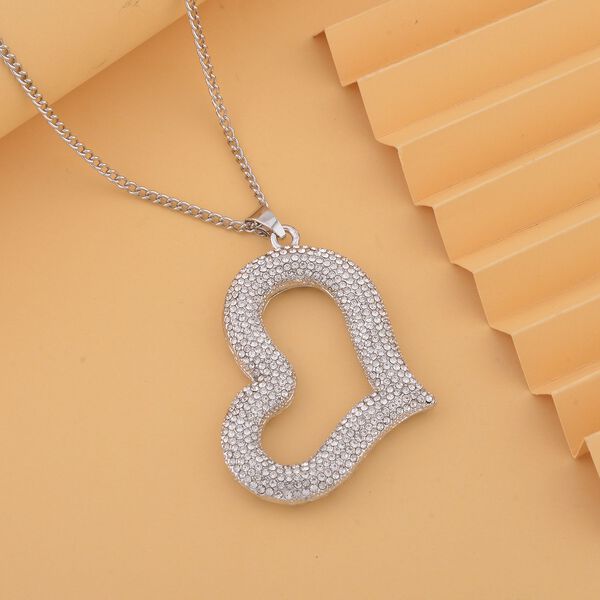 Wei&szlig;er Kristall-Anh&auml;nger mit Kette image number 1