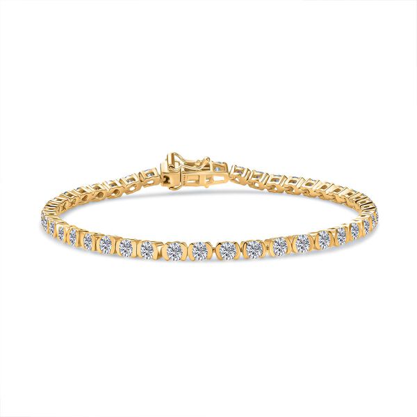 D joy Moissanit Armband ca. 20 cm 925 Silber 750 Gelbgold Vermeil ca. 5,46 ct.