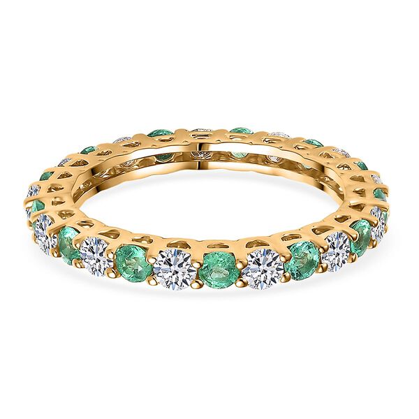 LUXURIANT SI-GH Labor Diamant und kolumbianischer Smaragd Ring in 417 Gold - 1,59 ct. image number 4