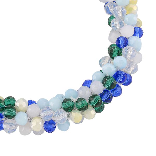 Mehrfarbiges blaues Kristall flexibles Armband image number 4