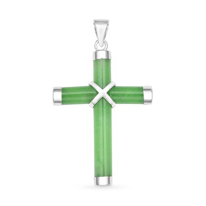 Grüner Jade-Kreuz-Anhänger - 5 ct.