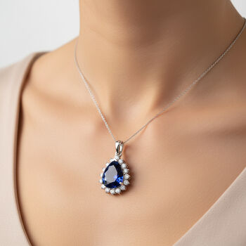 RHAPSODY AAAA Tansanit und Diamant Anh&auml;nger in 950 Platin - 10,91 ct.