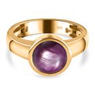 AA Sternrubin Ring, 925 Silber Gelbgold Vermeil, (Größe 18.00) ca. 4.66 ct