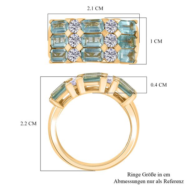 D’Joy Betroka blauer Apatit und Moissanit Ring - 3,31 ct. image number 6