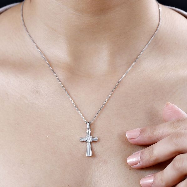 Moissanit Kreuz Anh&auml;nger - 0,45 ct. image number 3