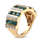 Blaugrüner Grandidierit und Zirkon Ring 925 Silber 585 Vergoldet image number 4