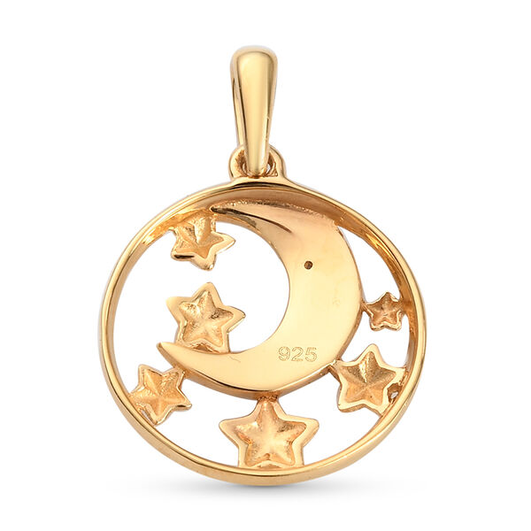 Diamant Mond und Stern Anh&auml;nger 925 Silber Gelbgold Vermeil image number 5