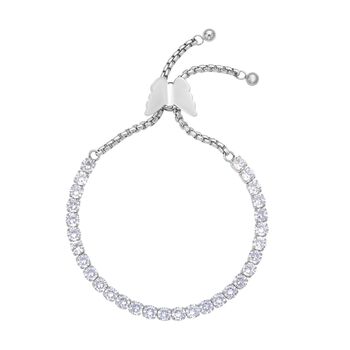 Wei&szlig;es Zirkonia-Armband, 12,75 cm - 15 ct.