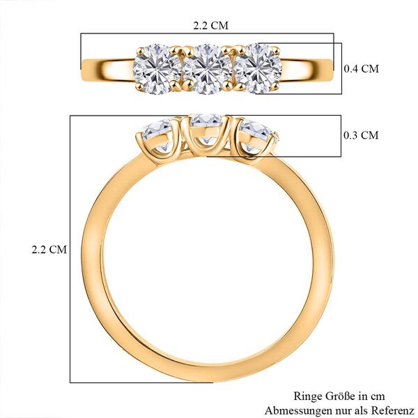 Moissanit Ring, 925 Silber vergoldet - 0,68 ct. image number 6