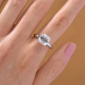 RADIANTA GRA zertifiziert Moissanit (D-VVS) Ring 925 Silber rhodiniert (Größe 18.00) ca. 3.00 ct