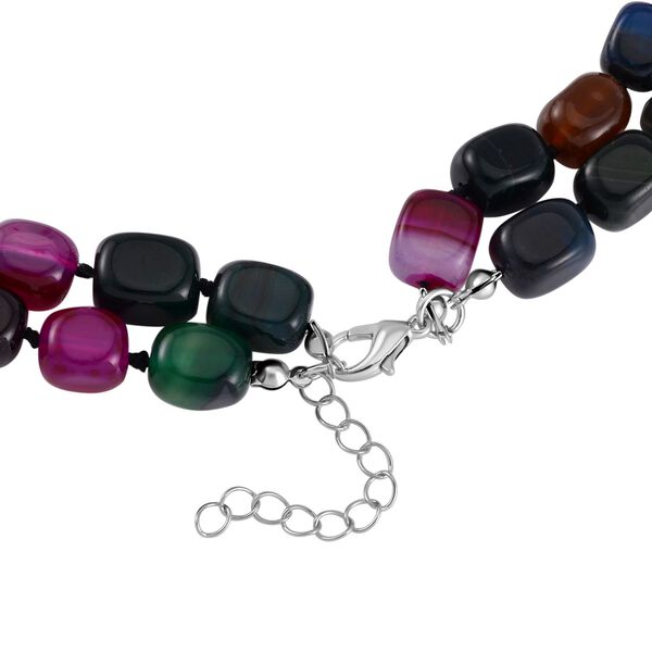 Doppellagige mehrfarbiges Achat-Halskette - 600 ct. image number 4