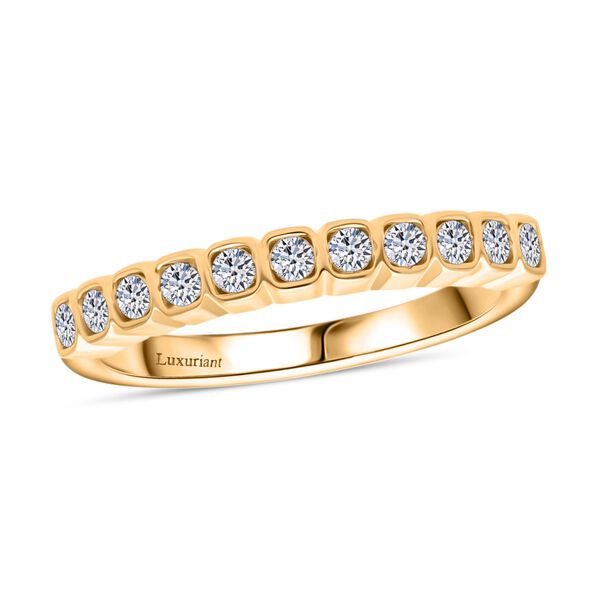 LUXURIANT SI Labor Diamant Ring, 925 Silber 750 Gelbgold Vermeil- 0,28 ct. image number 3
