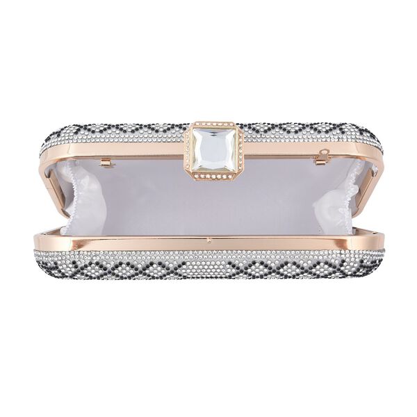 Clutch mit facettierten Kristallen, Schlangen Muster image number 9