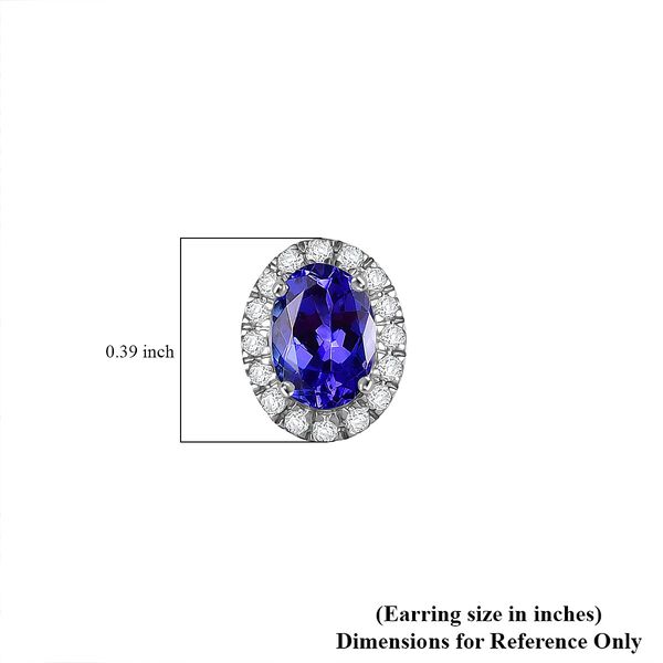 Rhapsody AAAA Tansanit, Wei&szlig;er Diamant Ohrringe 950 Platin ca. 1,92 ct. image number 5