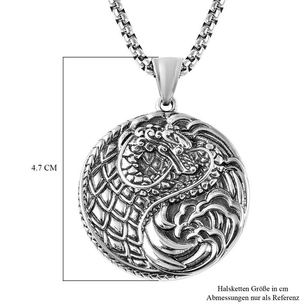 Drachen Anh&auml;nger mit Kette ca. 60 cm in Edelstahl image number 4
