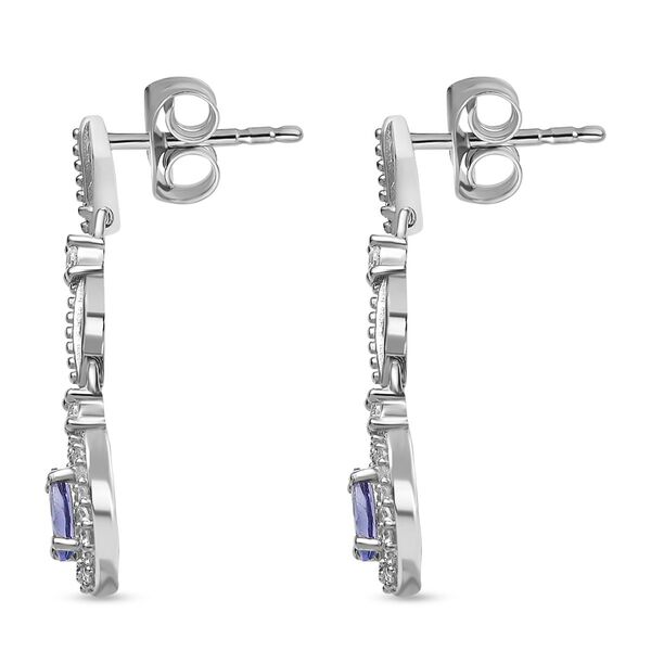 AAA Tansanit und Zirkon Ohrringe - 0,95 ct. image number 4