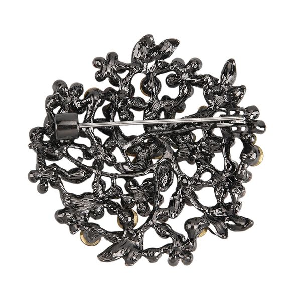 Mehrfarbiger Kristall Brosche  Schwarz image number 5