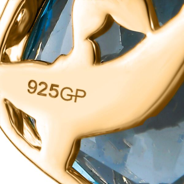 GP Trionfo Kollektion- Himmelblauer Topas und Kanchanaburi blauer Saphir Anh&auml;nger mit 45cm Kette - 12,78 ct. image number 7