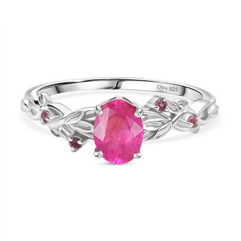 D'Joy Ilakaka Rosa Saphir (Fissure gef&uuml;llt), Rosa Turmalin Ring 925 Silber rhodiniert (Gr&ouml;&szlig;e 20.00) ca. 2,01 ct