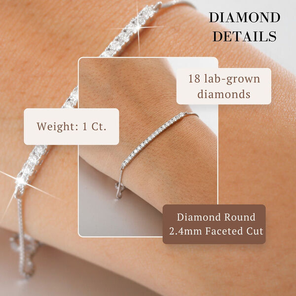 LUXURIANT DIAMOND - Lab Grown Diamant SI-GH Armband ca. 26.75 cm 925 Silber Rhodiniert ca. 1,00 ct. image number 1