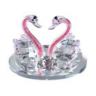 The 5th Season - Zwillings-Kristallschw&auml;ne auf Spiegelplatte, 13x9.5x9cm, rosa