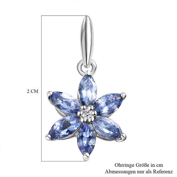 Tansanit und wei&szlig;e Zirkon-Ohrringe, 925 Silber platiniert ca. 1,83 ct image number 6