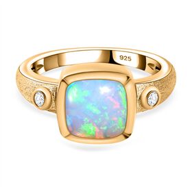 AA natürlicher, äthiopischer Welo Opal und Zirkon Ring - 1,77 ct.