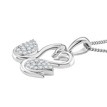 Moissanit Anh&auml;nger mit Kette ca. 45 cm, 925 Silber rhodiniert ca. 0.37 ct