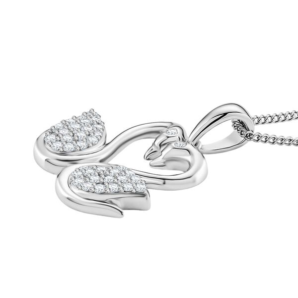 Moissanit Anh&auml;nger mit Kette ca. 45 cm, 925 Silber rhodiniert ca. 0.37 ct image number 3