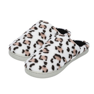 Superweiche Memory Foam Hausschuhe, Leopardenmuster, Größe 37, Weiß und Schwarz