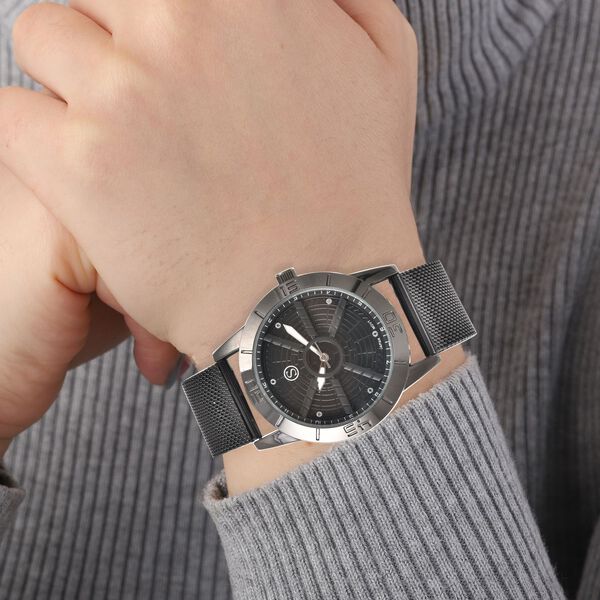 Strada - Uhr im Felgendesign, wasserdicht, Schwarz image number 2