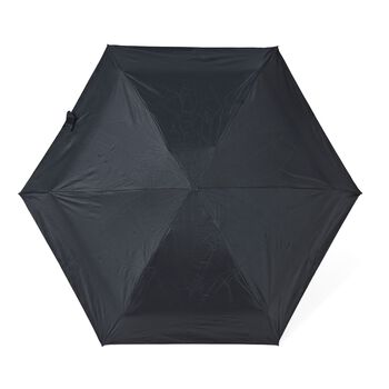 Sturmfester Pocketschirm mit UV-Schutz und Etui, 91x52cm, Schwarz