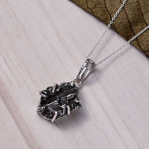 D'Joy Meteorit Anh&auml;nger mit 50cm Kette, 925 Silber rhodiniert - 30 ct. image number 2