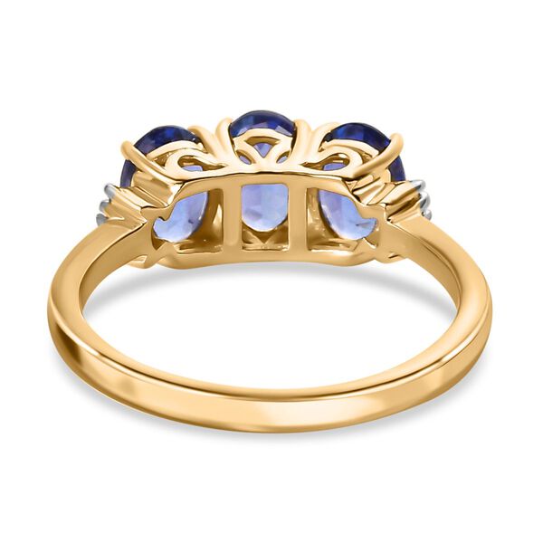 AAA Tansanit und Diamant Ring in 585 Gelbgold - 2,02 ct. image number 7