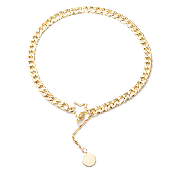 Wei&szlig;e Kristall-Halskette, 47 cm