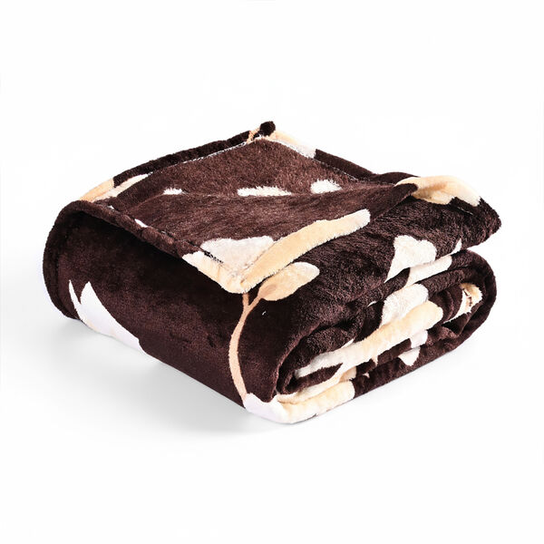 LIVMORE Flanell Decke, 150 x 225 cm, Bordeaux Wei&szlig; image number 2