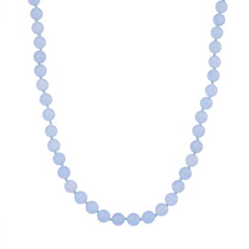 Aquamarin Farbiger Quarzit Halskette ca. Flexibles cm Reiner Edelstahl ca. 255.00 ct