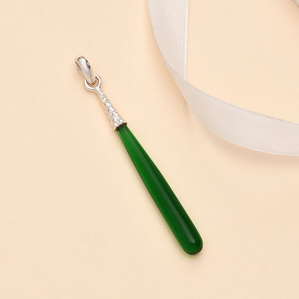 Grüner Turmalin Quarz Anhänger, 925 Silber ca. 7.50 ct image number 1