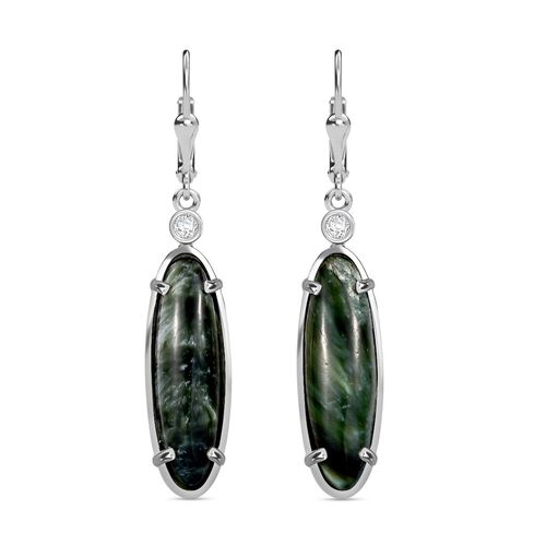 Sibirische Seraphinite und Zirkon Ohrringe - 9,37 ct. image number 0